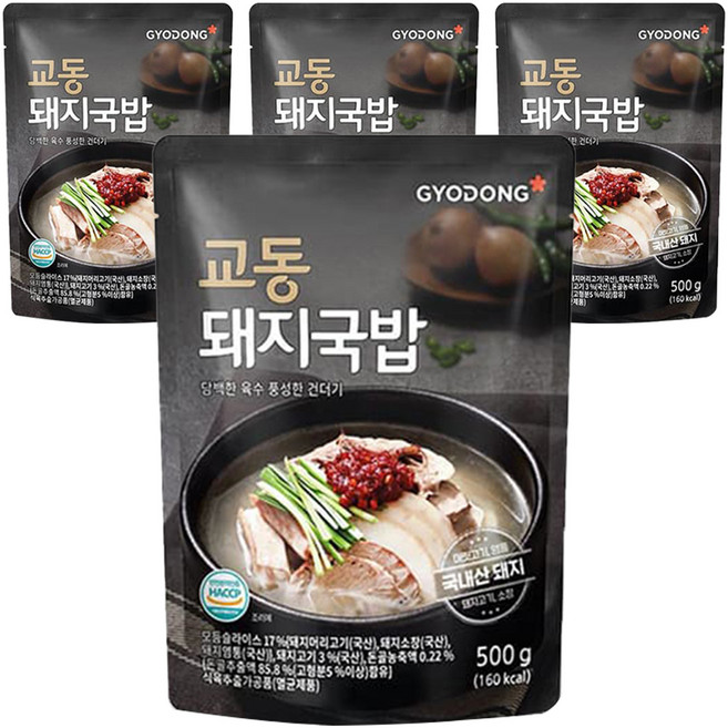 교동식품 돼지국밥, 500g, 4개