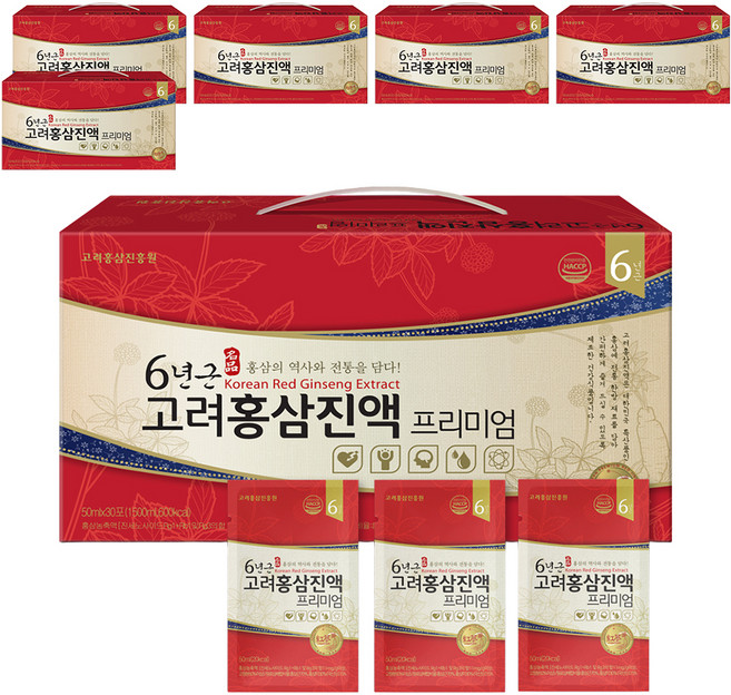 고려홍삼진흥원 6년근 고려홍삼진액 프리미엄, 50ml, 180개