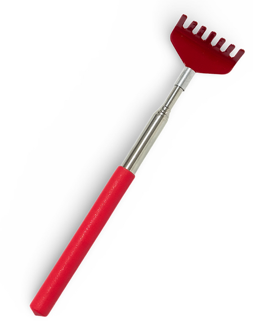 루이노리브 컬러 길이조절 휴대용 등긁개, 레드, 1개