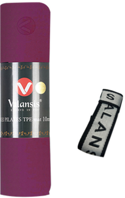 밸런시스 TPE 요가 매트 + 스트랩, 버건디, 1세트