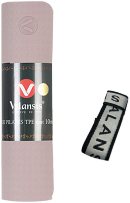 밸런시스 TPE 요가 매트 + 스트랩, 화이트퍼플, 1세트