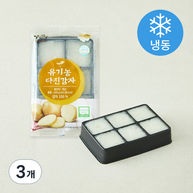 우리땅 유기농 인증 다진감자 (냉동), 100g, 3개