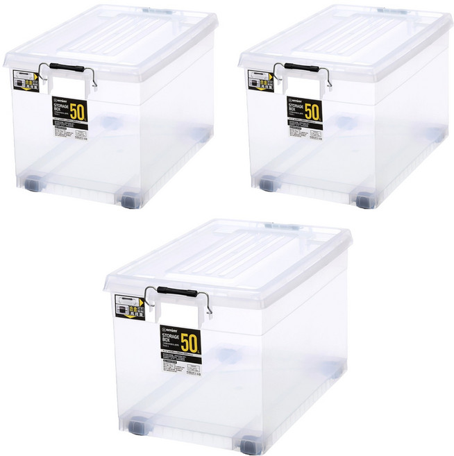 KEYWAY 聯府 工業風收納箱 TK50-1, 透明, 3個