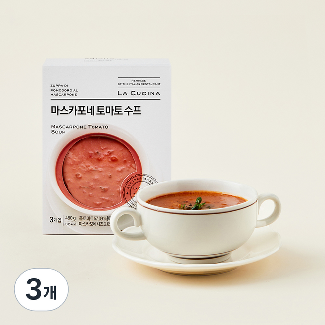 라쿠치나 마스카포네 토마토 수프 3개입 (냉장), 480g, 3개