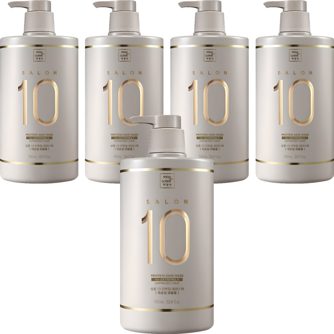 미쟝센 살롱10 단백질 에센스 헤어팩 극손상 모발용, 990ml, 5개
