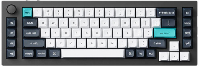 키크론 Q65 MAX RGB 기계식 핫스왑 유무선 일반형 키보드, 블랙, Q65M-M4, 바나나축