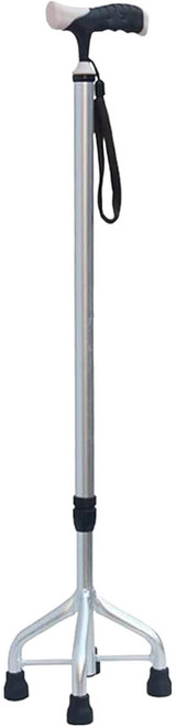 感恩使者 拐杖 手杖 單手拐 四腳 站立式 加固型 伸縮拐杖 鋁合金 ZHCN1913-A M(長 71~94cm), 銀色, 1支
