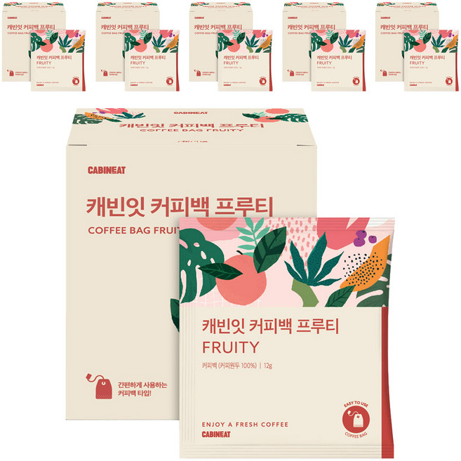 캐빈잇 커피백 프루티 원두 티백 커피, 84g, 7개입, 6개