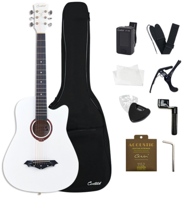칸타빌 어쿠스틱 입문용 통기타 풀 패키지, ALLIE-70, 화이트, 1세트