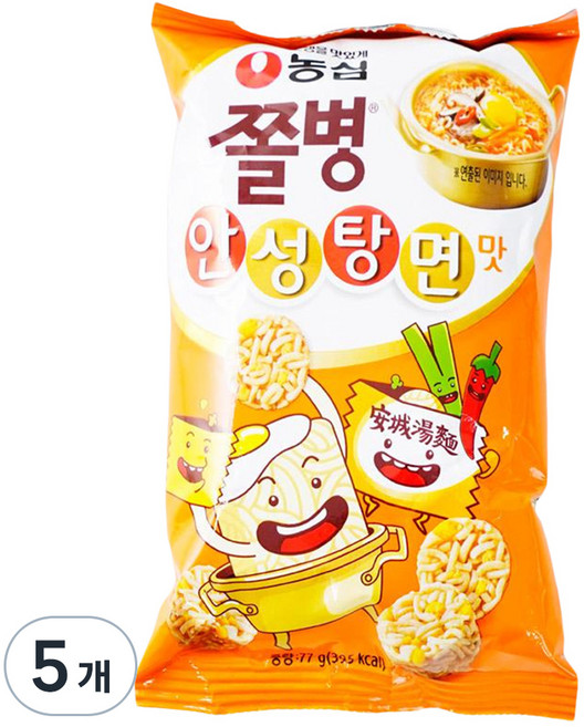 쫄병스낵 안성탕면맛, 77g, 5개