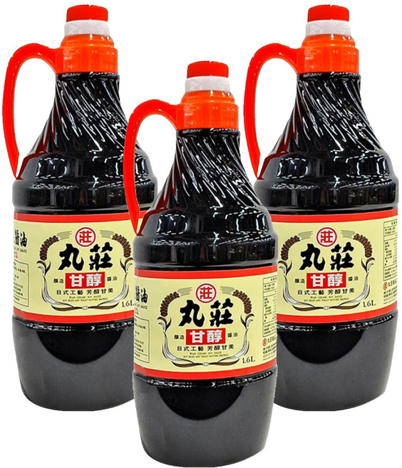 丸莊醬油 甘醇釀造醬油, 1.6L, 3瓶