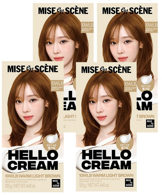 mise en scene 魅尚萱 Hello Cream染髮霜, 10WLB(太妃糖棕), 4盒