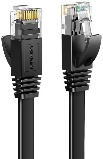 UGREEN 綠聯 CAT6網路線 GLAN FLAT版, 8m, 黑色, 1條