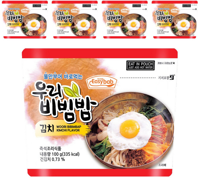 이지밥 우리비빔밥 김치, 100g, 5개