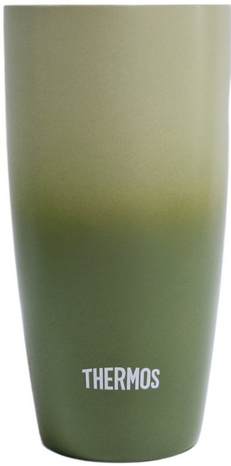 THERMOS 膳魔師 不鏽鋼陶瓷塗層真空保溫杯 JDM421-OG, 橄欖綠, 1個, 420ml