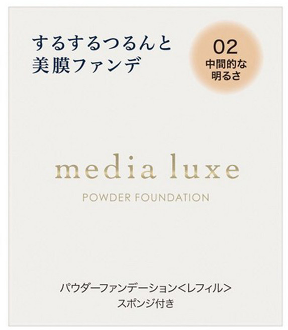 media 媚點 台灣公司貨 雪紡親膚粉餅, 02自然色, 1個