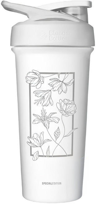 Blender Bottle Strada Sleek 不鏽鋼杯, 植物系 白色, 740ml, 1個