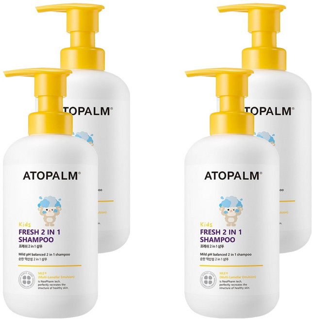 아토팜 아동용 프레쉬 2 인 1 샴푸, 460ml, 4개