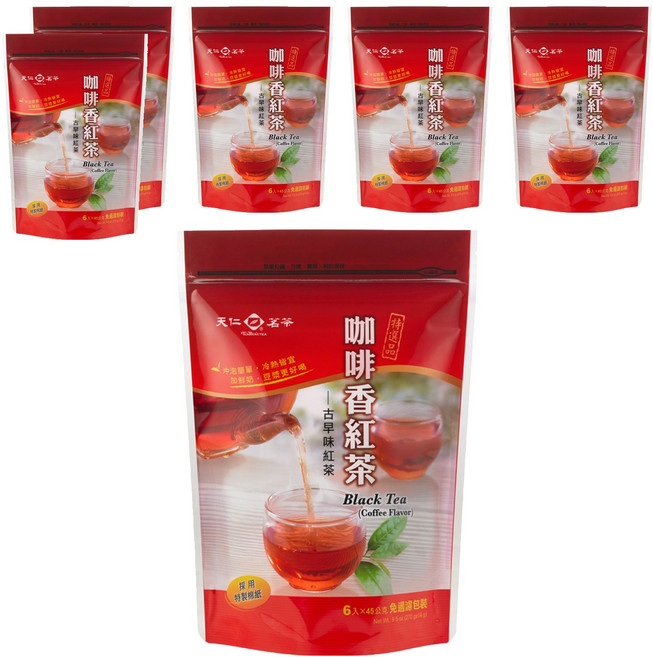 天仁茗茶 咖啡香紅茶 古早味紅茶, 45g, 6包, 6袋