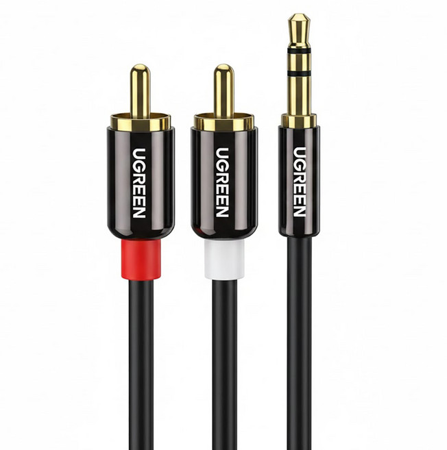 UGREEN 綠聯 3.5mm轉2RCA立體聲音源線 2m, 單一商品, 1條