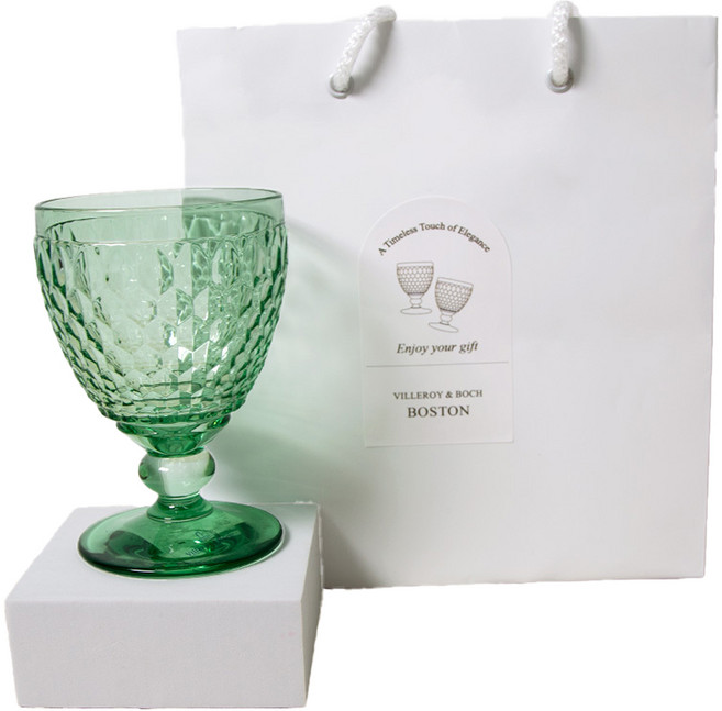 빌레로이앤보흐 보스턴 고블렛 310ml + 쇼핑백 세트, 그린, 1세트