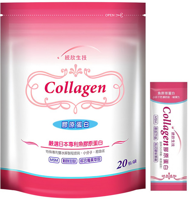 統欣生物科技 膠原蛋白, 4.5g, 20包, 1袋