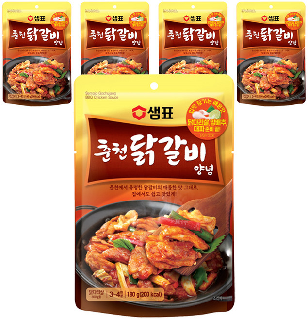 샘표 춘천닭갈비 양념소스, 180g, 5개