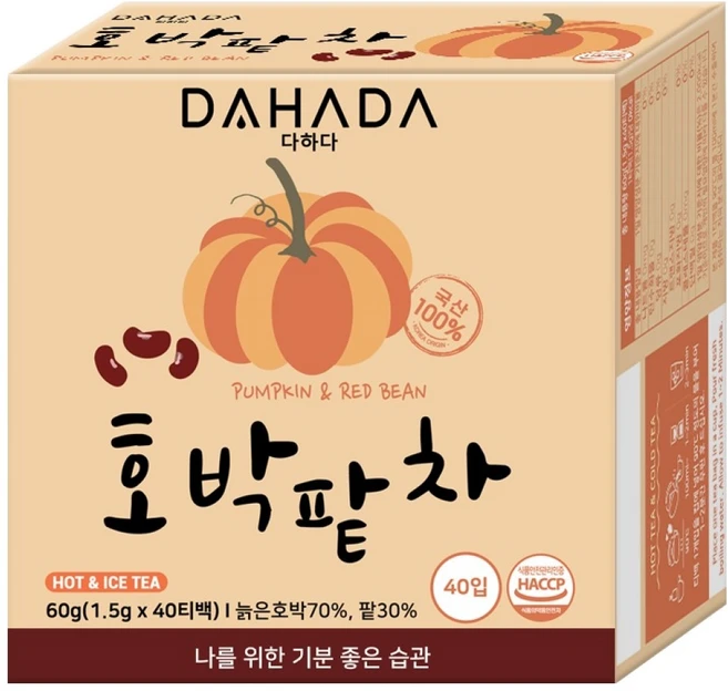 다하다 호박팥차, 1.5g, 40개입, 1개 - 쿠팡