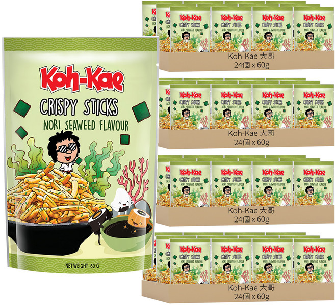 Koh-Kae 大哥 海苔味脆脆條, 60g, 96包