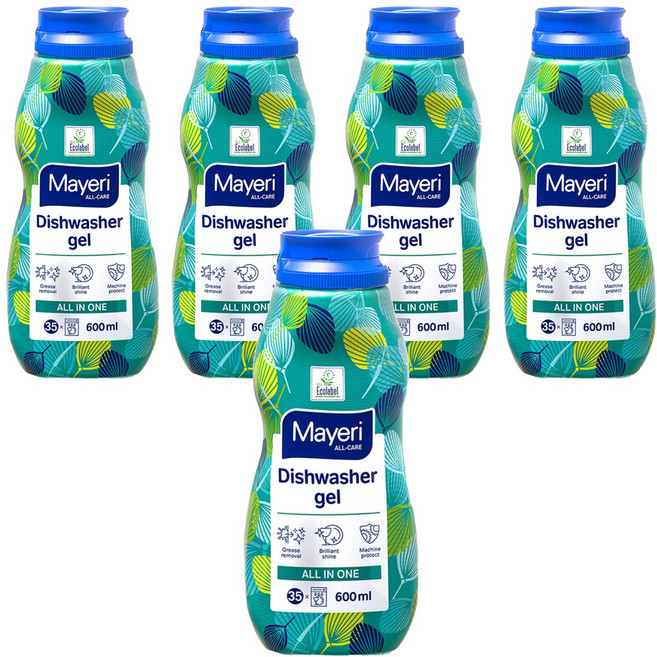 마이에리 올케어 식기 세척기 겔 세제 올인원, 600ml, 5개