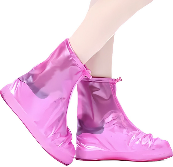 TRUSTMALL 투명 방수 장화 신발 방수 커버 XS 32~34 2p, 핑크, 1개