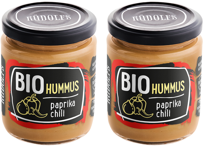 RUDOLFS 유기농 후무스 파프리카 칠리, 2개, 230g