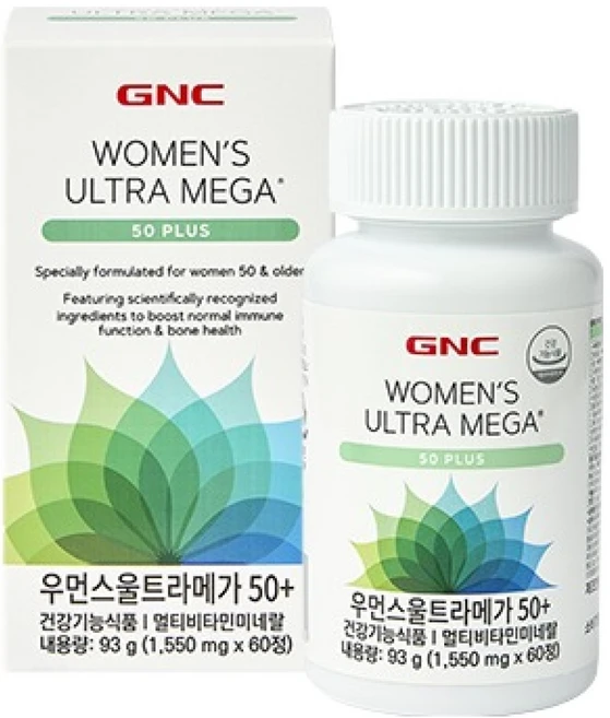 GNC 우먼스 울트라메가 50플러스 멀티비타민, 60정, 1개 - 쿠팡