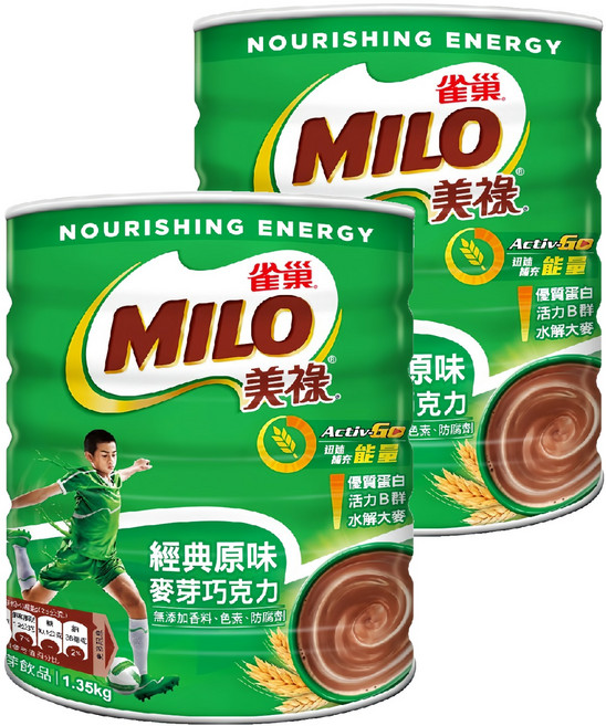 MILO 美祿 經典原味巧克力麥芽飲品, 1.35kg, 1入, 2罐
