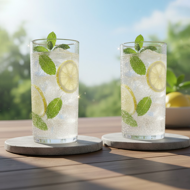 리빙메이트 트라이탄 일자형 컵 540ml, 투명, 2개