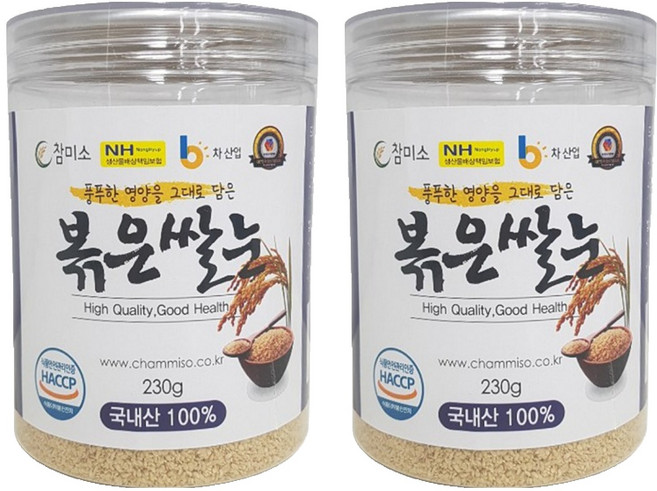 참미소 볶은 쌀눈, 230g, 2개
