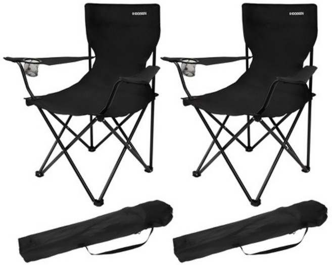 아이두젠 벌크 캠핑 암체어 + 보관가방, 블랙, 2세트