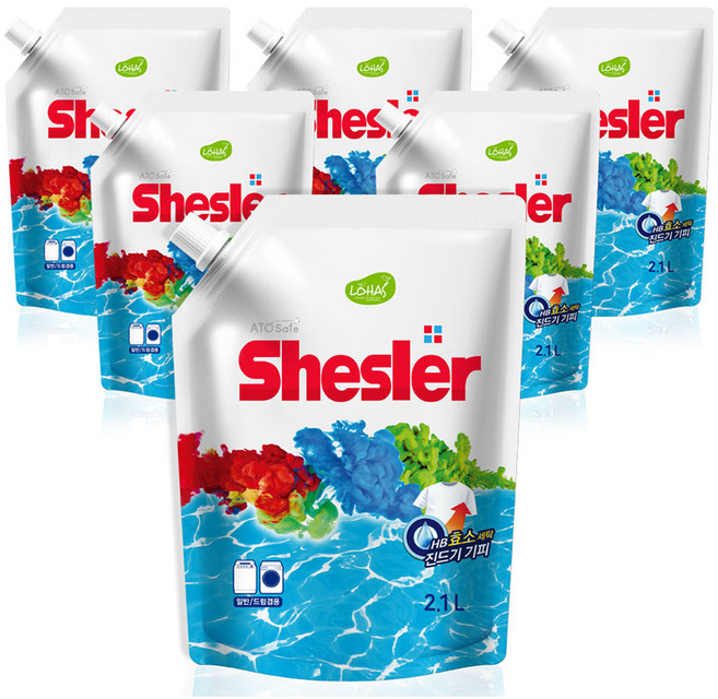 쉬슬러 액체세제 에이프릴 리필, 2.1L, 1개입, 6개