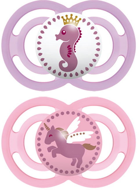 맘베이비 퍼펙트 치아발달 실리콘 쪽쪽이 2p+간편세척케이스 핑크 퍼플, Perfect 6+, 1세트