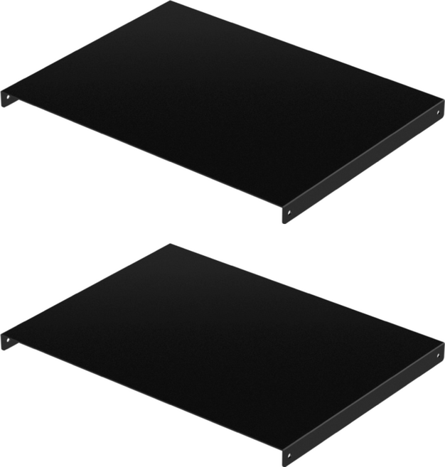 KI WISH 居家生活 35cm平面置物板 加強局部荷重 台灣製造, 黑色, 2個