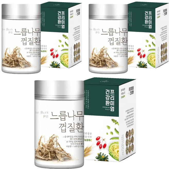 유기농마루 국내산 느릅나무껍질환, 3개, 100g - 쿠팡