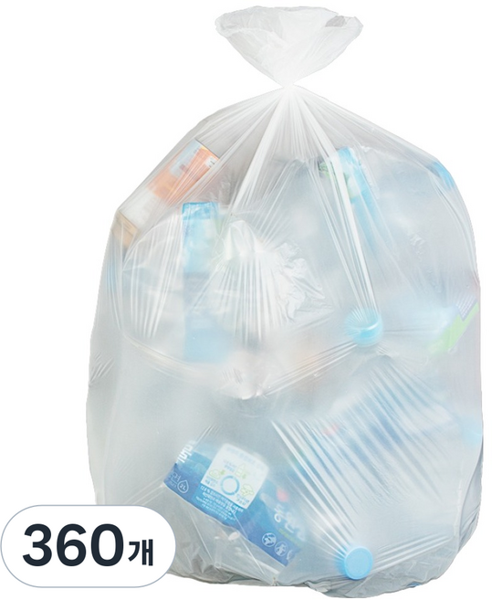 베로나 배접 분리수거 쓰레기봉투 유백, 60L, 360개