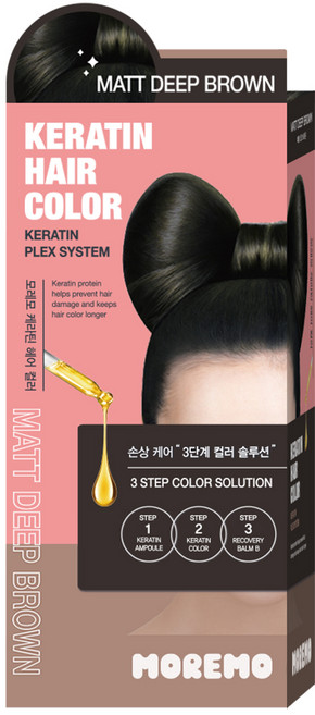 모레모 케라틴 헤어 컬러 염색제, 매트딥브라운, 1개