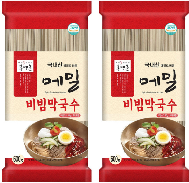 봉평촌 메밀 비빔 막국수, 600g, 2개