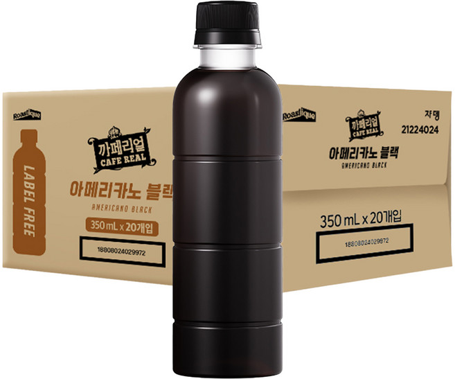 까페리얼 아메리카노 블랙 무라벨, 20개, 350ml