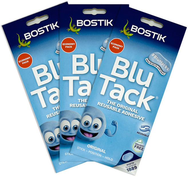 보스틱 블루택 점토점착제 오리지널 90g, 3개