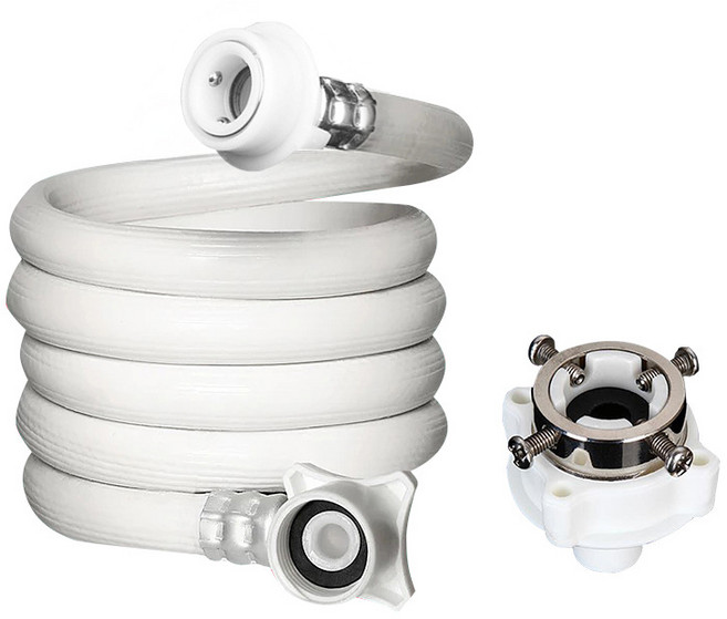 바스향기 세탁기호스 0.8m + 원터치 커플링 연결캡 랜덤발송 세트, 1세트