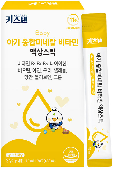 키즈텐 아기 종합미네랄 비타민 액상스틱, 30회분, 1개