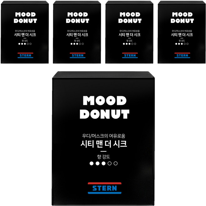 스턴 무드도넛 차량용 방향제 리필, 5개, 시티맨더시크