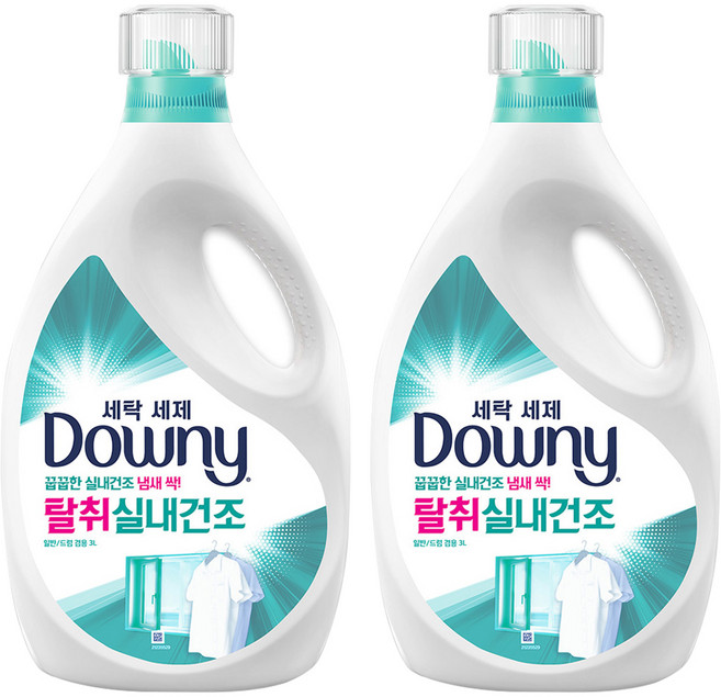 다우니 탈취 실내건조 자스민향 세탁세제 본품, 3L, 2개